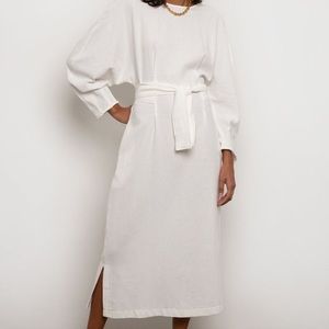 NWT Frankie Shop Contrast Stitching Belted Dress
